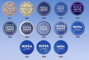 NIVEA : évolution des boîtes et logos